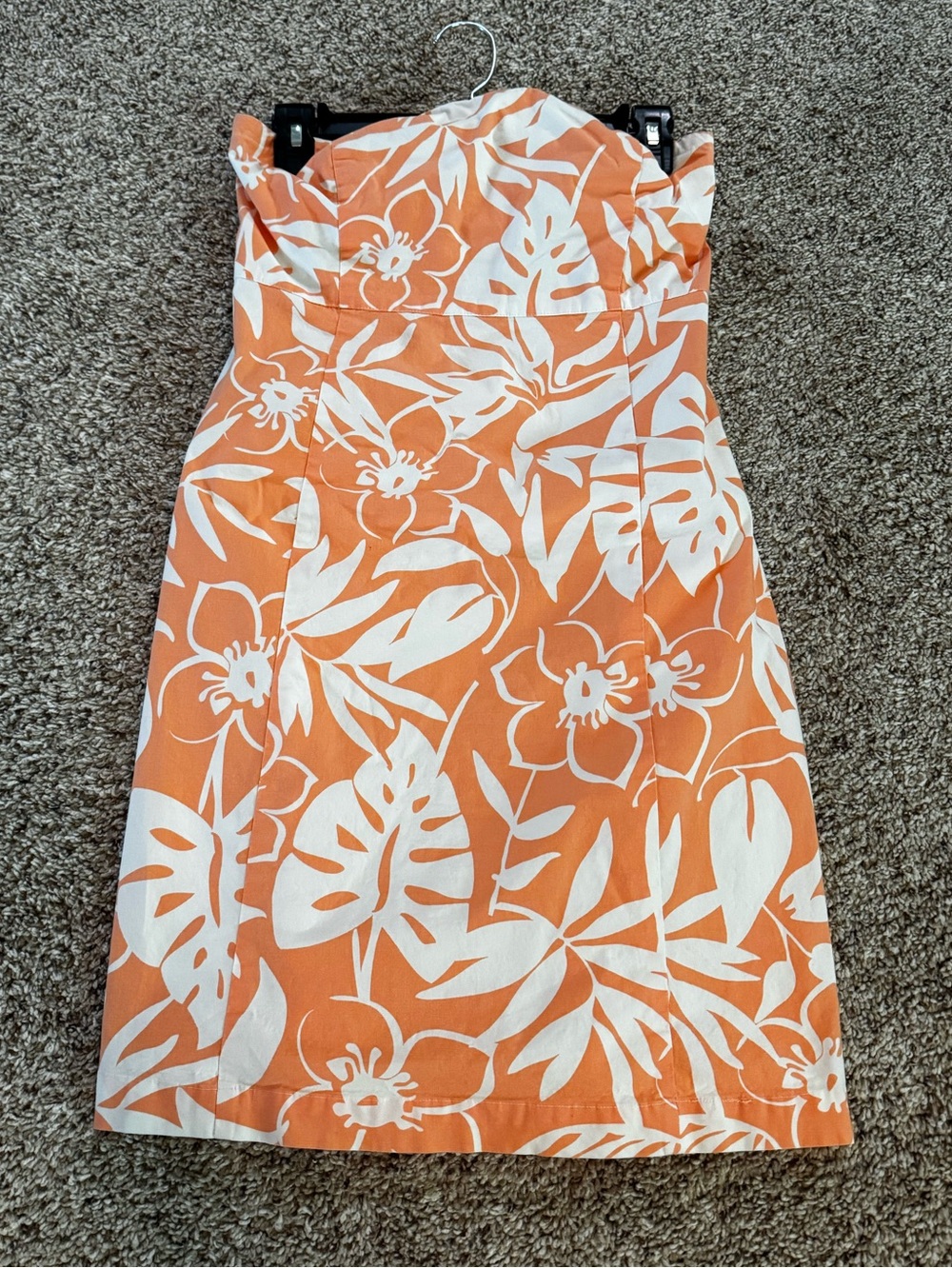 Vineyard Vines Strapless Orange and White Floral Sundress size 4